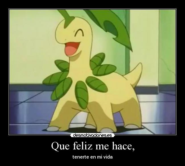 Que feliz me hace, - tenerte en mi vida