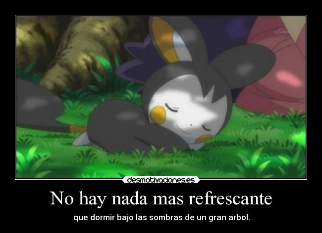 No hay nada mas refrescante - que dormir bajo las sombras de un gran arbol.