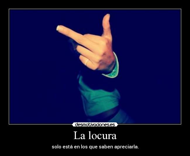 La locura - solo está en los que saben apreciarla.