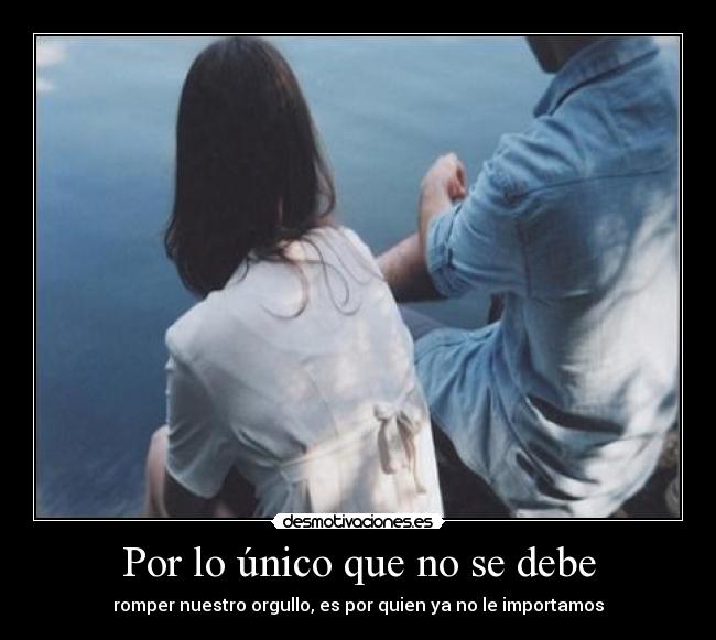 Por lo único que no se debe -