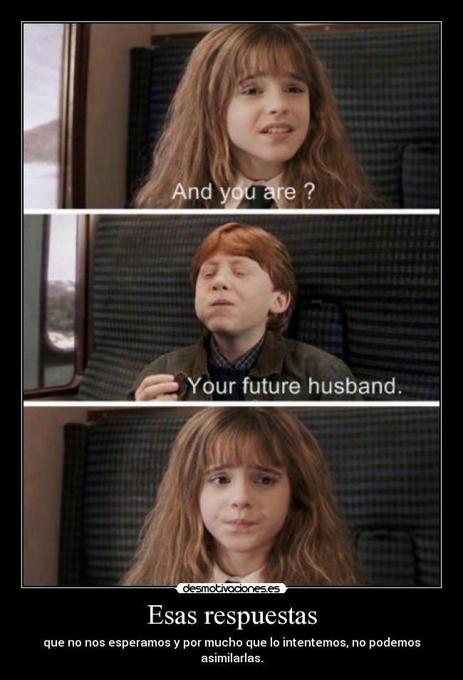 Esas respuestas - que no nos esperamos y por mucho que lo intentemos, no podemos asimilarlas.