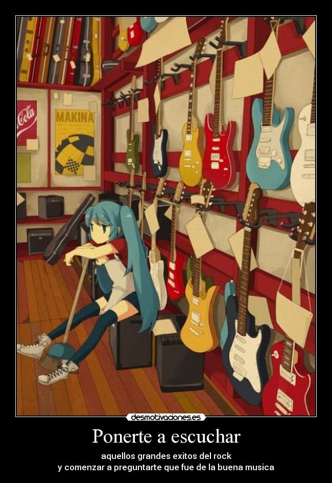 carteles anime musica vocaloid hatsune miku guitarras salen tantos temas buenos como antes desmotivaciones