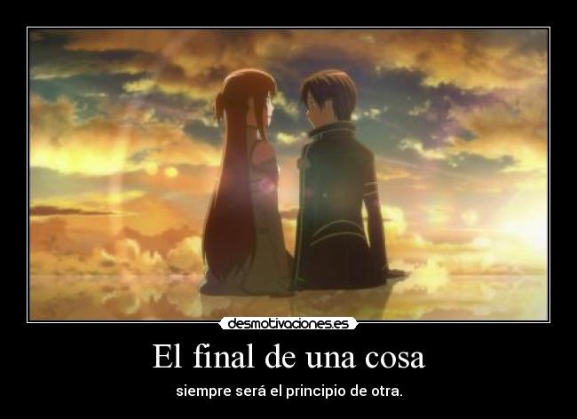 carteles asuna kirito sao sao fin del juego desmotivaciones