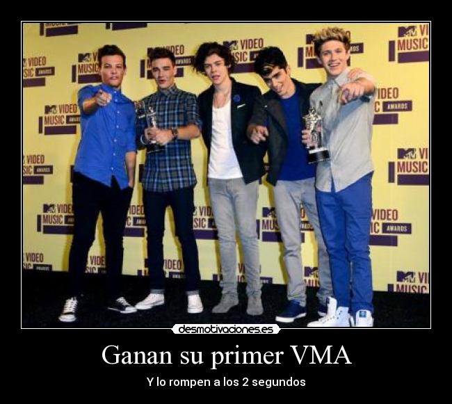 Ganan su primer VMA - Y lo rompen a los 2 segundos