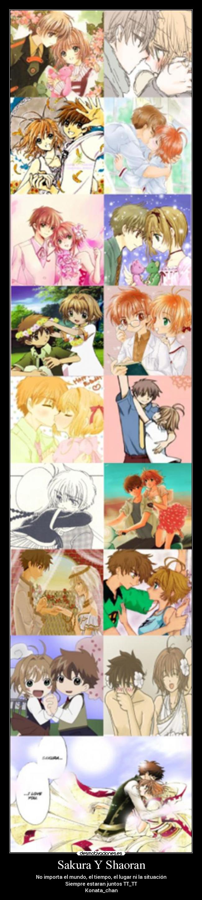 carteles sakura shaoran desmotivaciones
