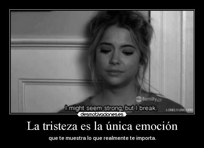 La tristeza es la única emoción -