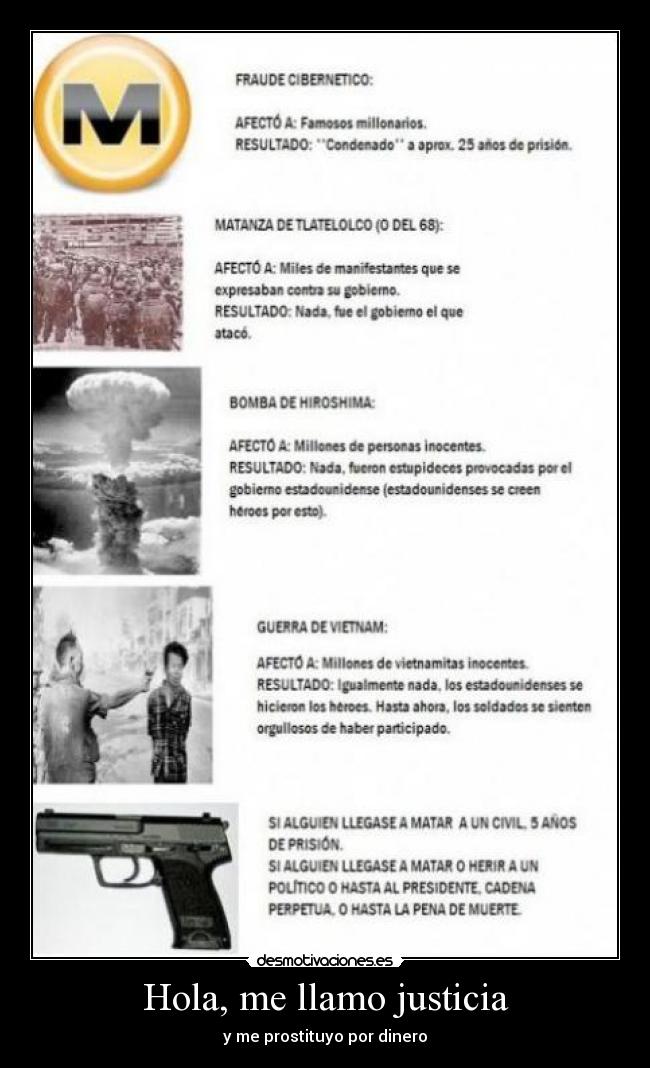 Hola, me llamo justicia - y me prostituyo por dinero