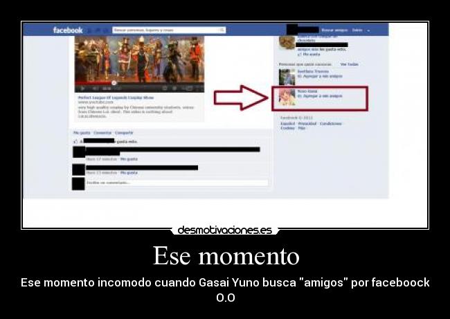 Ese momento - Ese momento incomodo cuando Gasai Yuno busca amigos por faceboock O.O