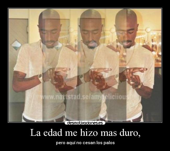 La edad me hizo mas duro, - pero aquí no cesan los palos