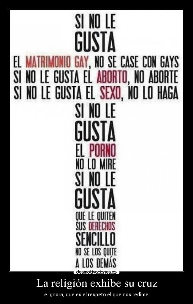 La religión exhibe su cruz -