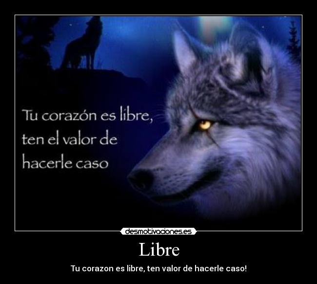 Libre - Tu corazon es libre, ten valor de hacerle caso!