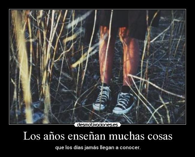 Los años enseñan muchas cosas - que los días jamás llegan a conocer.