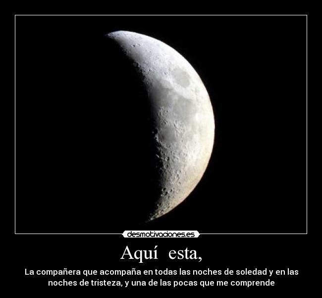 Aquí esta, - La compañera que acompaña en todas las noches de soledad y en las
noches de tristeza, y una de las pocas que me comprende