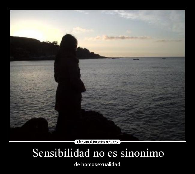 Sensibilidad no es sinonimo - de homosexualidad.
