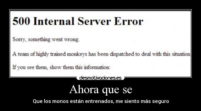 Ahora que se - Que los monos están entrenados, me siento más seguro