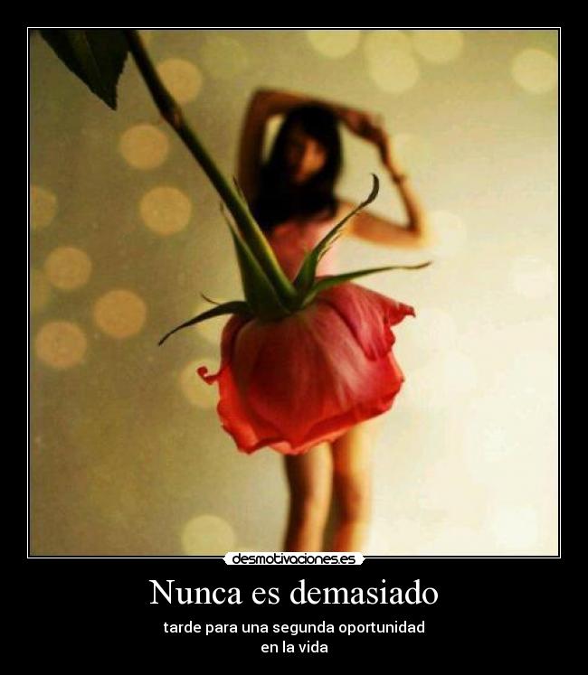 Nunca es demasiado - tarde para una segunda oportunidad
en la vida