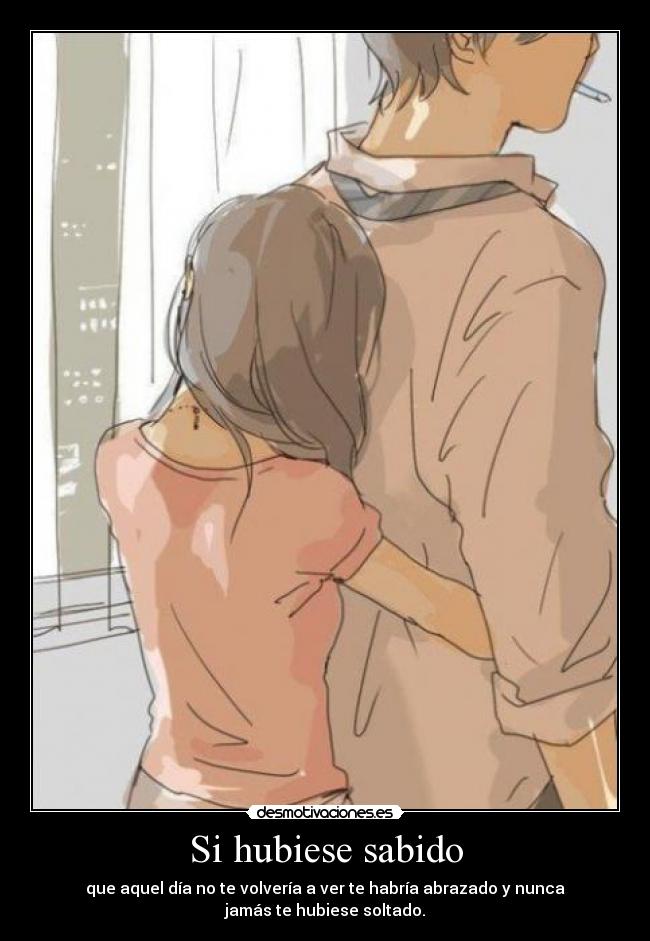 Si hubiese sabido - que aquel día no te volvería a ver te habría abrazado y nunca
jamás te hubiese soltado.