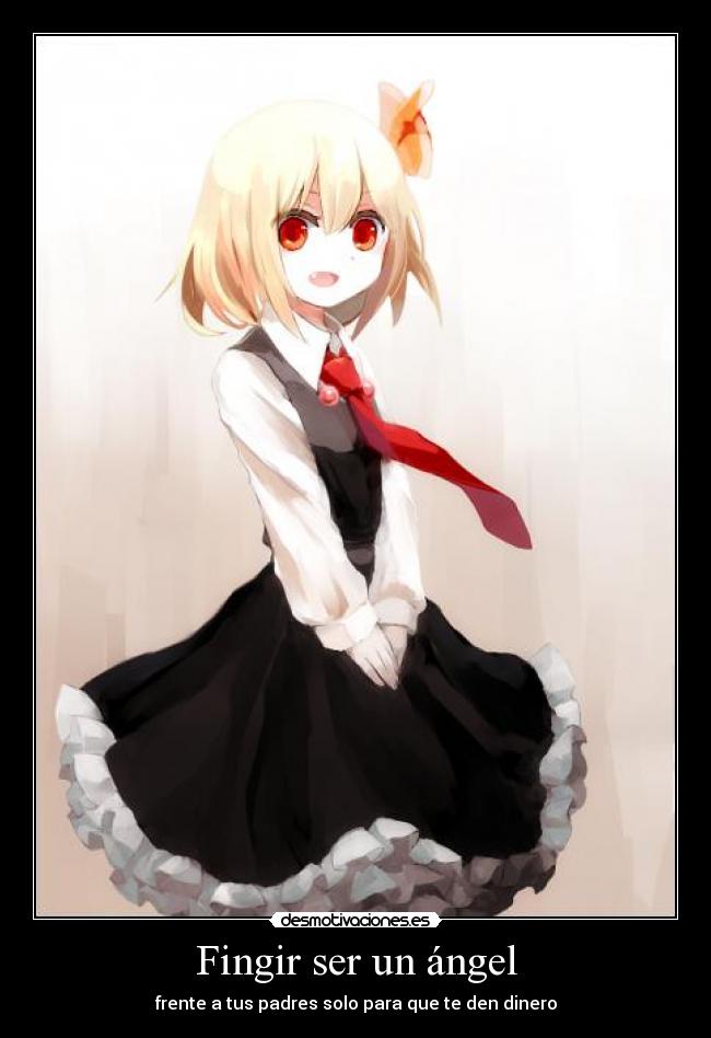 Fingir ser un ángel - frente a tus padres solo para que te den dinero
