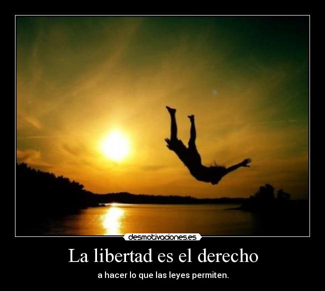 La libertad es el derecho - a hacer lo que las leyes permiten.