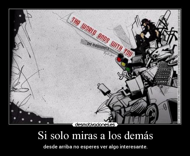 carteles anime videojuego the world ends with you twewy sho minamimoto hay que conocer para juzgar desmotivaciones