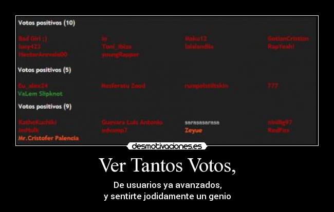 Ver Tantos Votos, - 