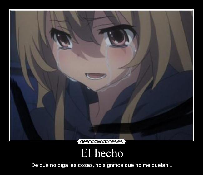 El hecho - De que no diga las cosas, no significa que no me duelan...