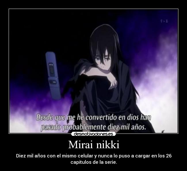carteles mirai nikki anime amor dios deus celulares desmotivaciones