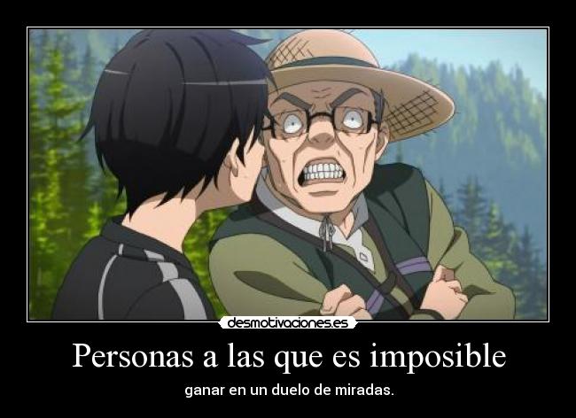 carteles imposible raptorhunters nigatsu harukaze anime sword art online sao kirito pescador feote mirada sexi desmotivaciones