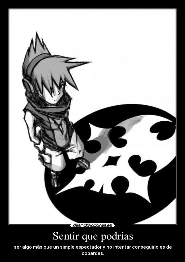 carteles anime videojuego the world ends with you twewy neku sakuraba soy cobarde naranja que triste desmotivaciones