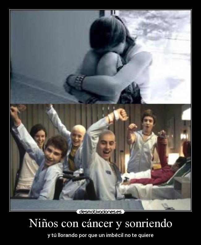 Niños con cáncer y sonriendo -