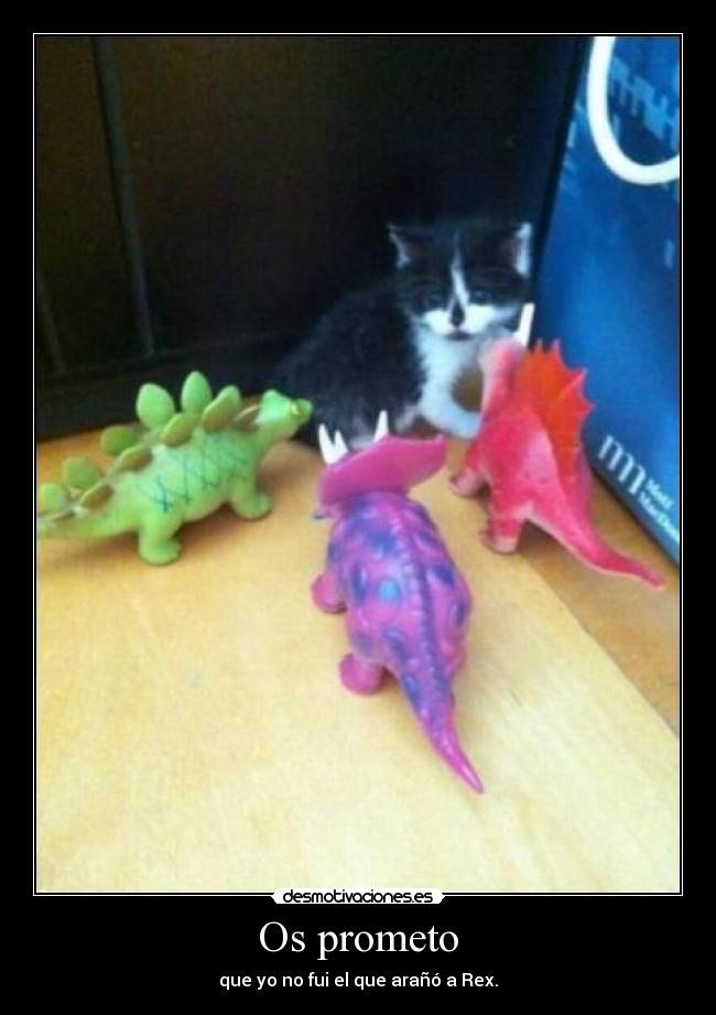 Os prometo - que yo no fui el que arañó a Rex.