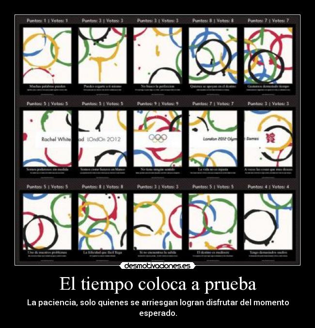 El tiempo coloca a prueba - La paciencia, solo quienes se arriesgan logran disfrutar del momento esperado.