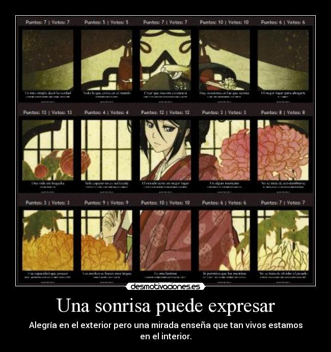 Una sonrisa puede expresar - Alegría en el exterior pero una mirada enseña que tan vivos estamos en el interior.