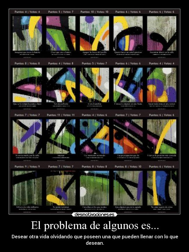 El problema de algunos es... - Desear otra vida olvidando que poseen una que pueden llenar con lo que desean.