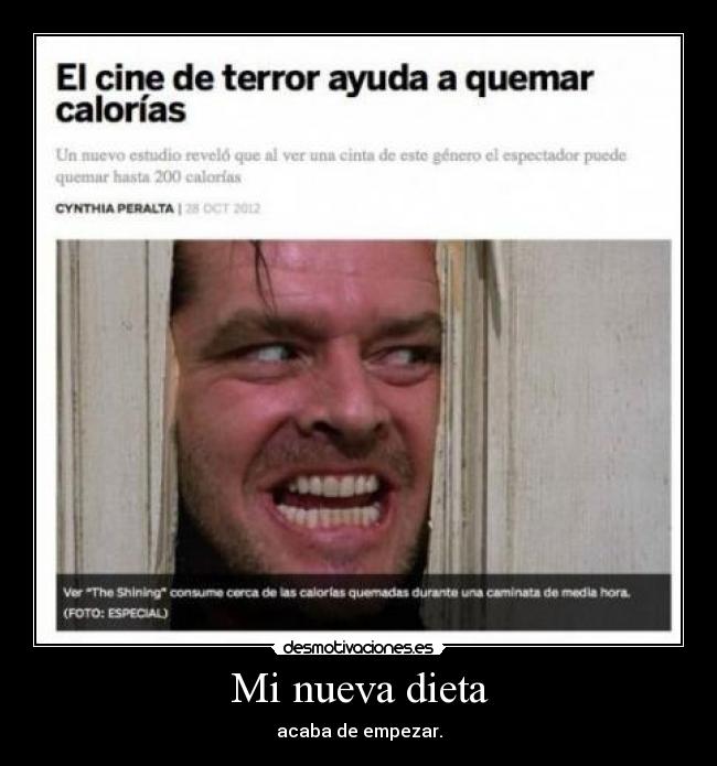 Mi nueva dieta - acaba de empezar.