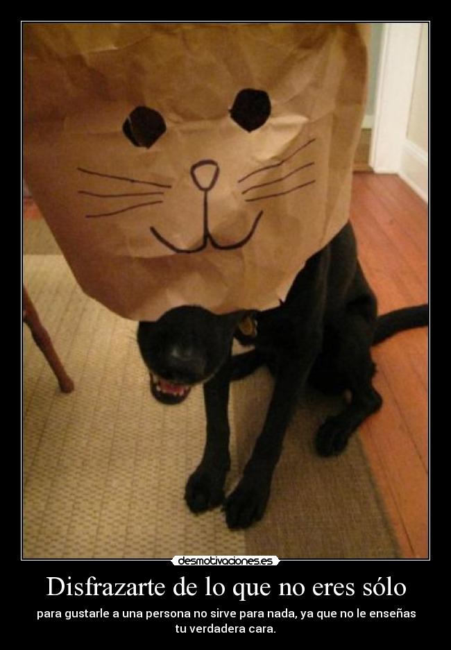 Disfrazarte de lo que no eres sólo - 