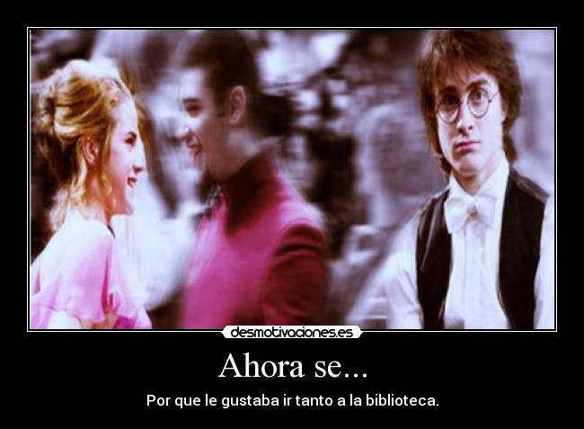 Ahora se... - Por que le gustaba ir tanto a la biblioteca.