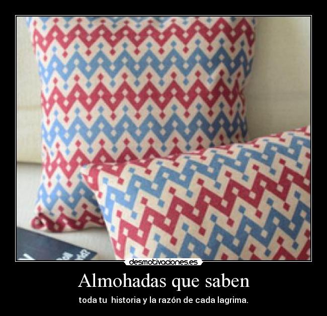 Almohadas que saben - toda tu historia y la razón de cada lagrima.