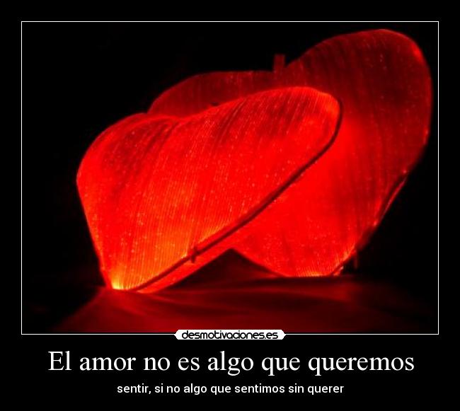 El amor no es algo que queremos - sentir, si no algo que sentimos sin querer
