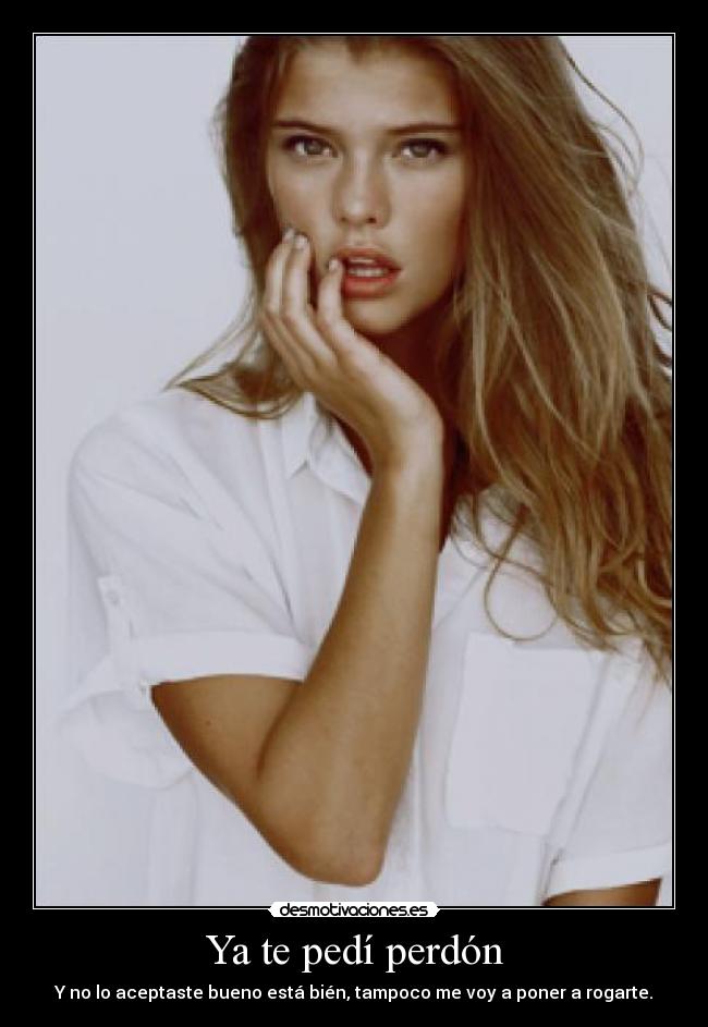 Ya te pedí perdón - Y no lo aceptaste bueno está bién, tampoco me voy a poner a rogarte.