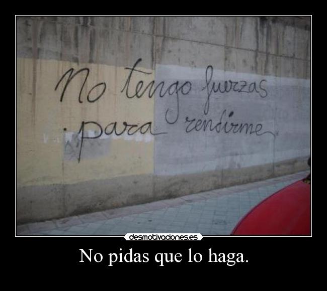 No pidas que lo haga. -