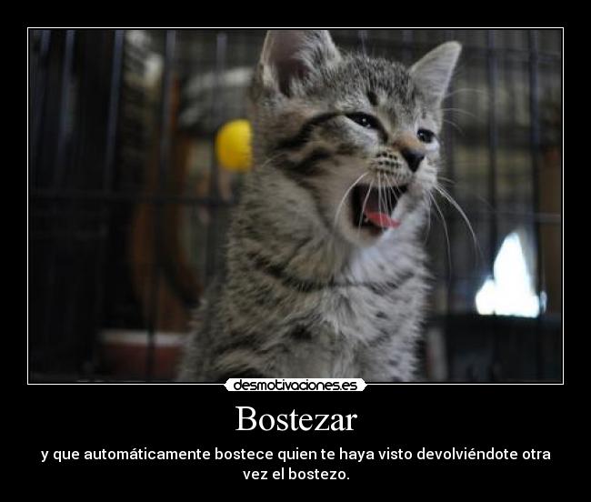 Bostezar - y que automáticamente bostece quien te haya visto devolviéndote otra vez el bostezo.