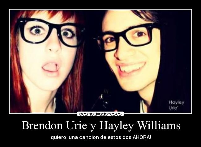 Brendon Urie y Hayley Williams - quiero una cancion de estos dos AHORA!