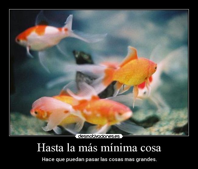 Hasta la más mínima cosa - Hace que puedan pasar las cosas mas grandes.