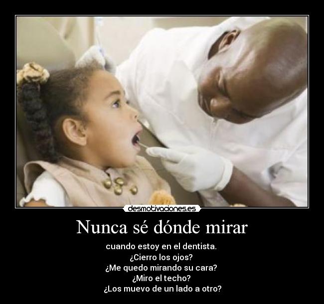 Nunca sé dónde mirar -