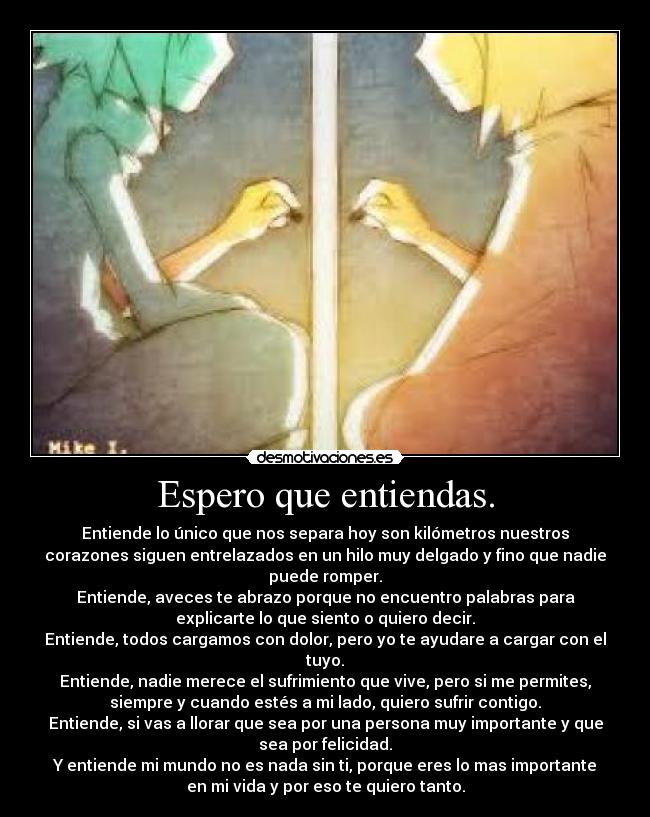 Espero que entiendas. -