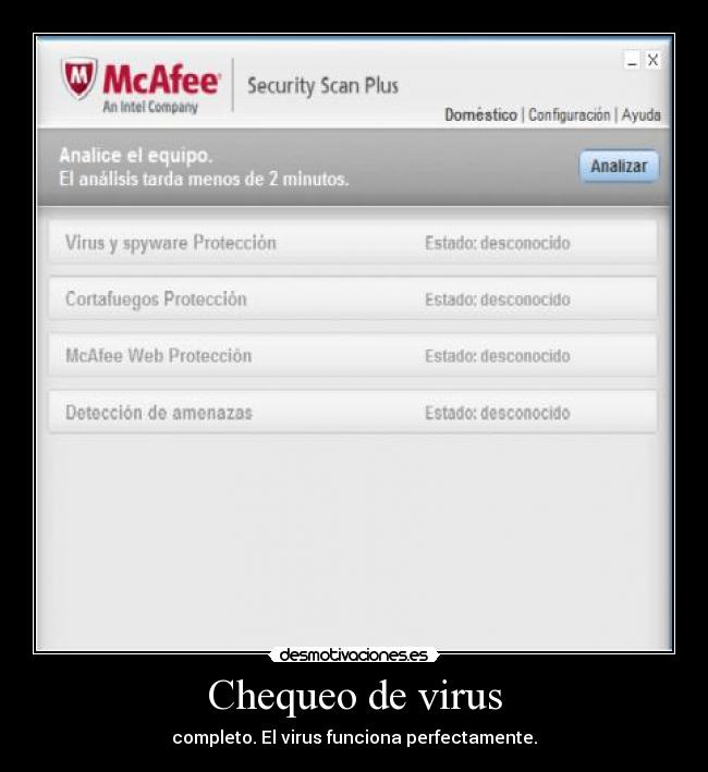 Chequeo de virus -