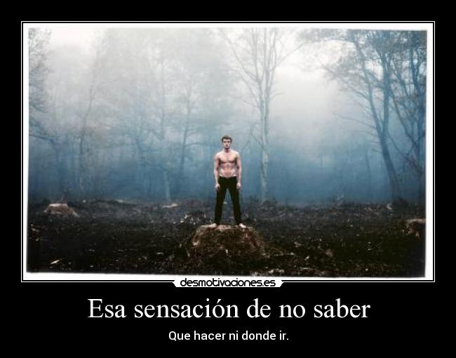 Esa sensación de no saber - Que hacer ni donde ir.