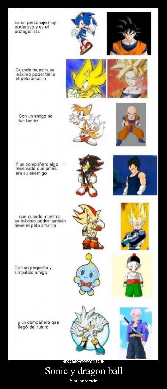 Sonic y dragon ball - Y su parecido