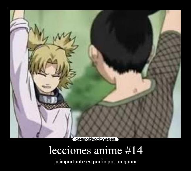 lecciones anime #14 - lo importante es participar no ganar